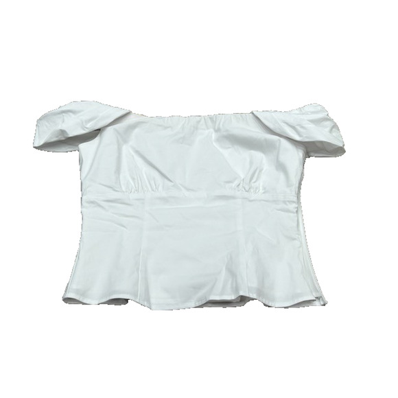 Bailey 44 Womens Crop Top Straight Neck Off Shoulder Side Zip White Size S NWOT - Picture 1 of 5